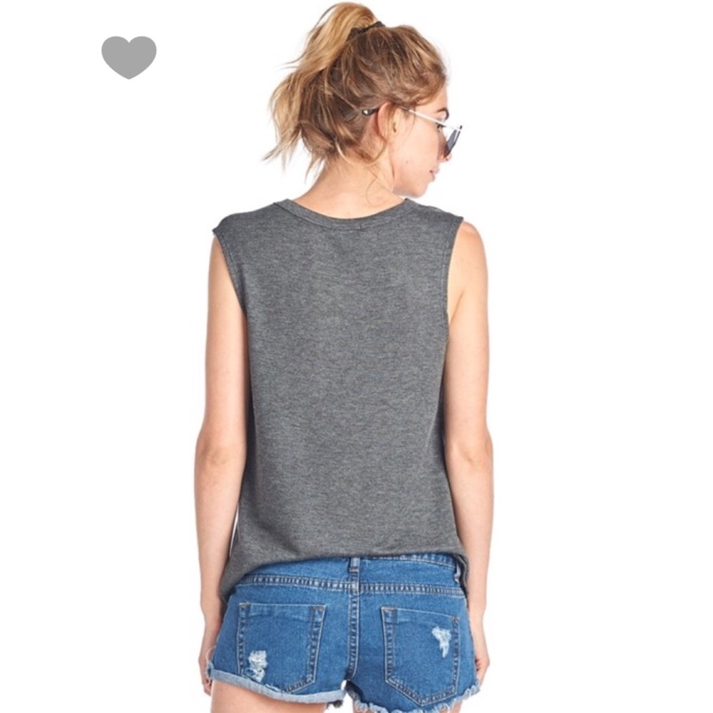 Charcoal Gray Graphic Tank Shirt - Picture 3 of 5